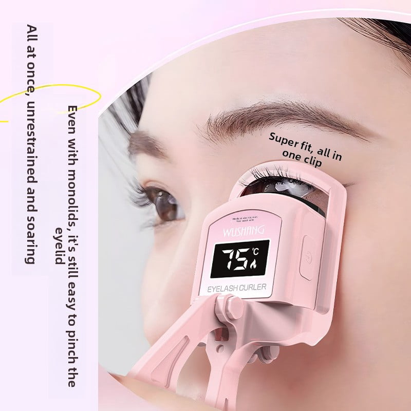 Electric Heated Eyelash Curler - Curling and Heating in One for Long-Lasting Curl - Digital Display for Temperature Control, Won't Damage Eyelashes