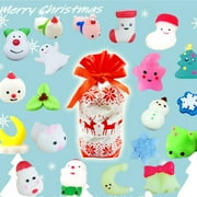 Aozowin 20Pcs Christmas Cute Animal Toys Stress Relief Set Slow Rising Fidget Toys Advent Calendar Gift forKids Adults,Christmas Gifts for Kids