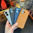 thumbnail image 2 of Magnetic For iPhone 16 Phone Case,Ultra Slim,with Lens Film,Compatible with Mag-Safe,Dropproof Heavy Duty Tough Rugged Shockproof Thin Fit Phone Case Cover for iPhone 16,Brown, 2 of 10