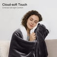 thumbnail image 4 of Moonlight 20015 Plush Sherpa Bed Blanket Super Soft Warm Ultra Cozy Reversible Fleece Queen Black, 4 of 8