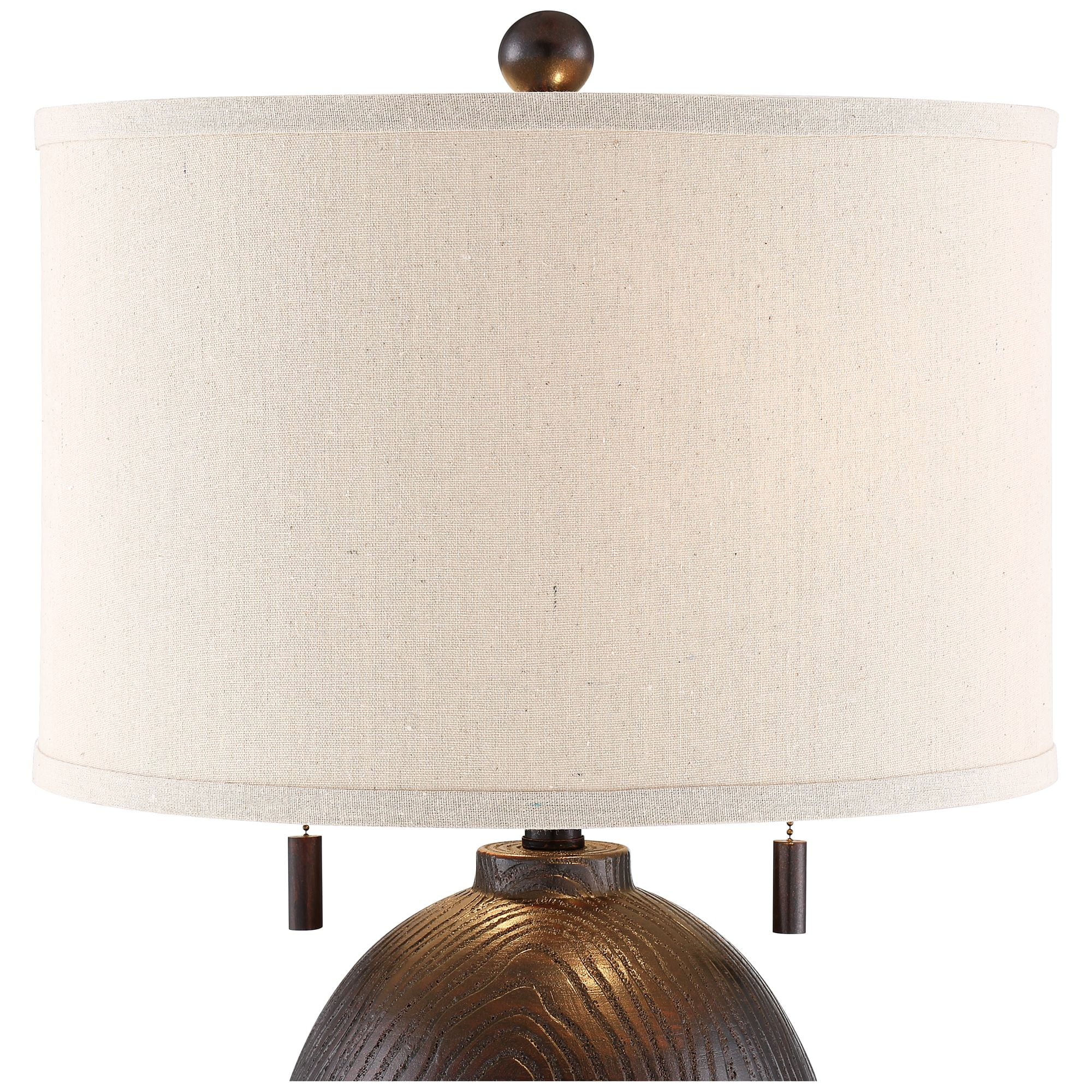 Franklin Iron Works Byron 27 1/2" Tall Farmhouse Rustic Country Cottage Table Lamps Set of 2 Pull Chain Brown Living Room Bedroom