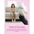 thumbnail image 6 of Justice Cushion No Show Socks for Girls with Scallop Edge for All Day Wear, 10 pk White Multi Color, 6 of 7