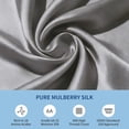 thumbnail image 2 of Dafinner Luxury Set of 2 Pure Mulberry Silk Pillowcases with Hidden Zipper Standard Size, Silky Pillow Cases for Skin & Hair (20x26, Grey), 2 of 9