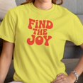 thumbnail image 3 of Smartprints Find the Joy Retro Motivational Women's T-Shirt Cornsilk, Cotton, S, 3 of 4