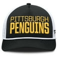 thumbnail image 2 of Men's Fanatics Black/White Pittsburgh Penguins Heritage Dutch A-Frame Trucker Adjustable Hat, 2 of 4