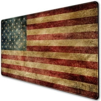Desk Mat, Extended Gaming Mouse Pad, Large Keyboard Mouse Mat XXL, American Flag Full Desktop Mousepad with Stitched Edges & Non Slip Rubber Base Mice Pad for Office and Home 31.5"x15.7"