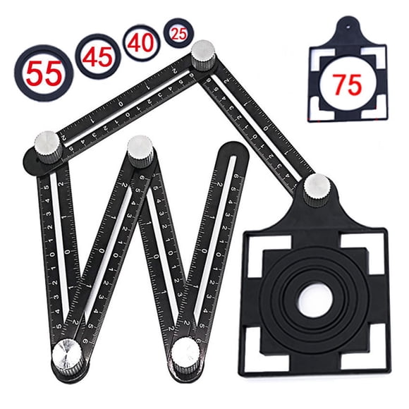 Construction Tools Wood Tile Flooring Punch Tool Multi Angle Measuring Ruler Aluminum Folding ,Accurate Measurement