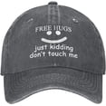 thumbnail image 1 of Hats for Men Baseball Cap Free Hugs Just Kidding Dont Touch Me Fitted Golf Cap, 1 of 8