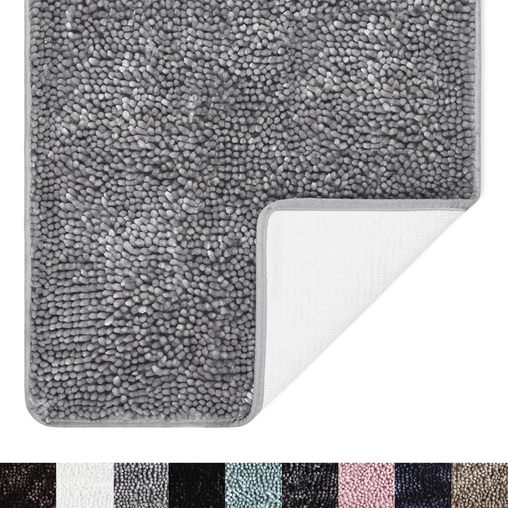 SoHome Spa Step Luxury Chenille Bath Mat 20x30, Super Absorbent and