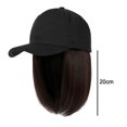 thumbnail image 2 of Gorra de béisbol con extensiones de cabello, peinado de Bob corto y recto, sombrero de peluca extraíble ajustable para mujer y niña Vhermosa CPB-DE-LYY81-2, 2 of 5