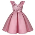 thumbnail image 1 of Vestido de lentejuelas para niña Umfun, falda para desfile de cumpleaños, manga voladora, fiesta de festival, ropa de princesa rosa, 5-6 años, 1 of 5
