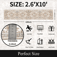 thumbnail image 3 of Runner Rugs for Hallway, 2x10 Washable Soft Non Slip Floor Rugs for Kitchen, Modern Mat for Living Room Bedroom Entryway Dark Plum&Peach, 3 of 8