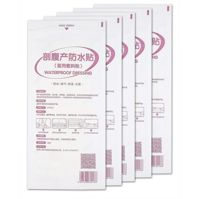 Wound Patch 5Pcs Wound Dressing Patch Caesarean Postpartum Waterproof Shower Patch