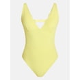 thumbnail image 5 of Time and Tru Women's and Women's Plus Ribbed Plunge One Piece Swimsuit, Sizes XS-3X, 5 of 5