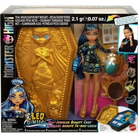 Monster Collectible High Cleo DeNile Golden Glam Case Doll, Play Set