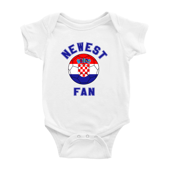 Newest Croatia National Soccer Team Fan Cute Baby Rompers (White, 18-24 Months)