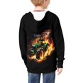 thumbnail image 4 of Uourmeti Fire Flame Tractor American Flag Lightweight Zip Up Hoodie for Boys Girls Long Sleeve with Pockets Comfy Casual Fall Outerwear ​​Size 12-14​​, 4 of 7