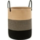 thumbnail image 1 of Cesto de cuerda tejida con asas para lavandería, multiusos, juguetero practico, cesto para ropa sucia, canasta organizadora 58L-Grande (Beige y negro), 1 of 7