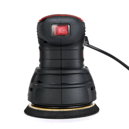 HYPER TOUGH 2.5 AMP CORDED 5 INCH ORBITAL SANDER WITH DUST BAG, VACUUM HOSE ADAPTER & 3 SANDING SHEETS, NEW CONDITION