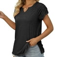 thumbnail image 6 of gakvbuo Plus Size Summer Tops For Women 2023 Trendy Women Loose Casual Short Sleeve V-Neck Solid Casual Blouse T-shirt Tunic Tops, 6 of 9