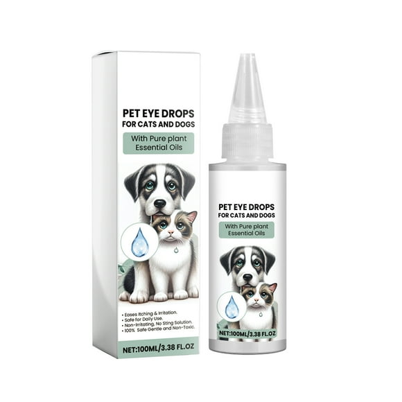 Cotoki Cat & Dog Eye Wash Drops Pet Tear Stain Remover,Pet Eye Drops Pet Eye Cleaning Eye Drops for Cats Dogs Home Dog Eye Wash Tear Stain for Pet 100ml