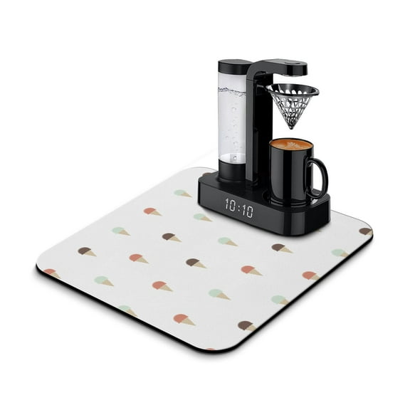 Cute Retro Donut Coffee Maker Mat - Vintage Kawaii Candy Pattern Absorbent Bar Mat, Non-Slip Mat for Espresso Machine and Coffee Station