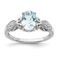 thumbnail image 2 of Sterling Silver Rhodium-plated Polished Blue Topaz and White Cubic Zirconia Ring Size 6, 2 of 2