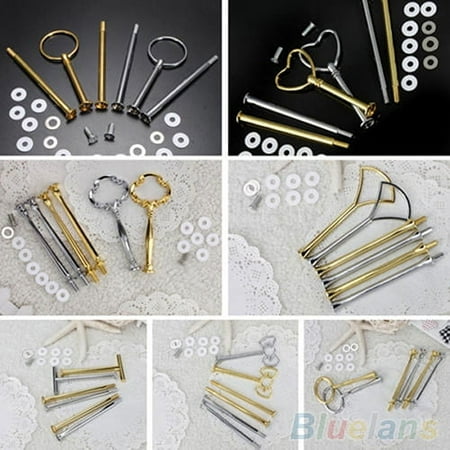 

Flmtop Multi-Style 2 Or 3 Tier Plate Handle Fitting Hardware Rod Tool Cake Plate Stand