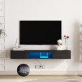 thumbnail image 6 of Floating TV Stand Wall Mounted with 16 Color LEDs,63" Modern TV Stand,Floating TV Cabinet Entertainment Center for 55 60 65 Inch TV,Black, 6 of 10