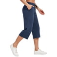 thumbnail image 3 of 2-Pack SPECIAL MAGIC Women's Capri Pants Wide Leg Cotton Yoga Sweatpants with Pockets Casual Lounge Jogger Pants, 3 of 7