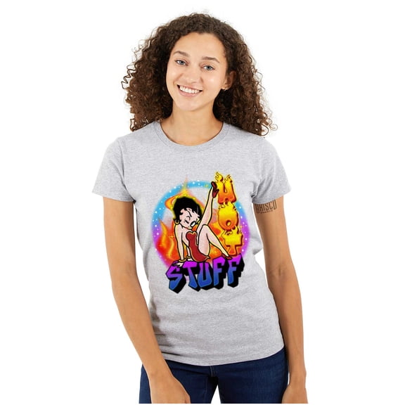 Betty Boop Air Brushed Hot Stuff Women's T Shirt Ladies Tee Brisco Brands S