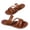Brown, variant on Knivor Open Toe Multi-Strap Braided Flat Sandals for Women Comfort Slip On Gladiator Style Sandals for Summer Beach Vacation & Casual Wear