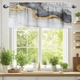thumbnail image 2 of Marble Texture Valances for Windows, 42 x 18in, Abstract Black Gold Gradient Art Rod Pocket Kitchen Valance Curtain Light Filtering Window Treatments for Living Room Bedroom, 1 Panel, 2 of 7