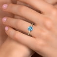 thumbnail image 4 of Gem Stone King 10K Two Tone Gold Swiss Blue Topaz and Lab Grown Diamond Engagement Ring for Women | 1.85 Cttw | Round 7MM | Gemstone November Birthstone | Size 9, 4 of 6
