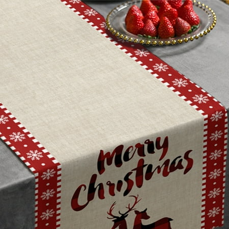 

Christmas Decorations Savings! CWCWFHZH Christmas Home Decor Supplies Knitted Fabric Table Runner Creative Christmas Tablecloth