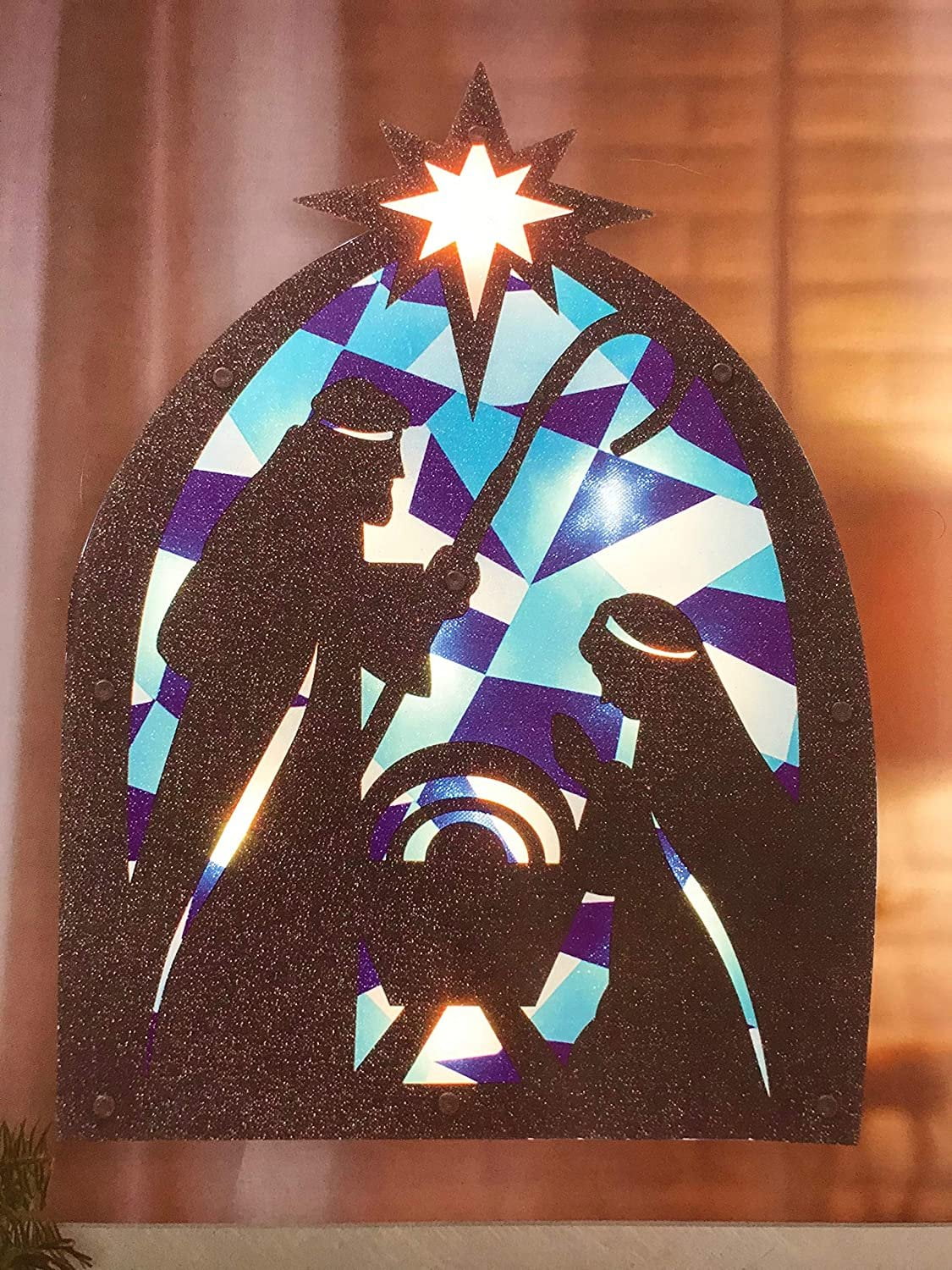 Lighted Nativity Scene Christmas Window Decoration - Walmart.com