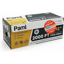 PAMI Clear Plastic Wrap 12" X 2000ft Saran Wrap with Dispenser Box for Home and Commercial Food Wrap, BPA-Free