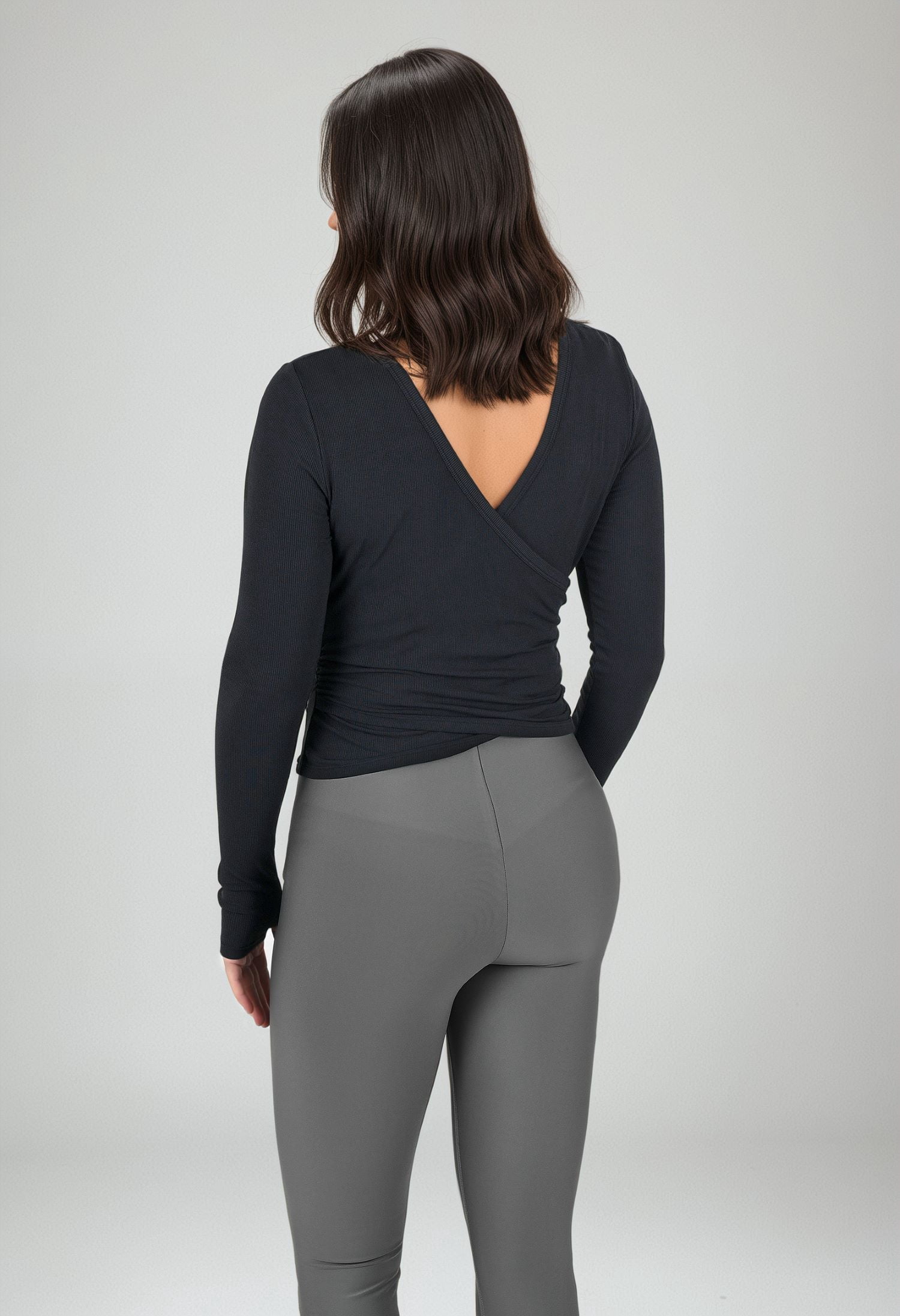 Avia Women's Reversible Wrap Top with Long Sleeves, Sizes XS-XXXL