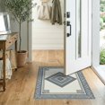 thumbnail image 2 of ODIKA 2'x3' Washable Accent Rug Farmhouse Symmetrical Motifs Faded Framing Neutral Geometric for Bedroom, Nursery, RV, Pet Friendly, Bedside Mat, 2 of 7