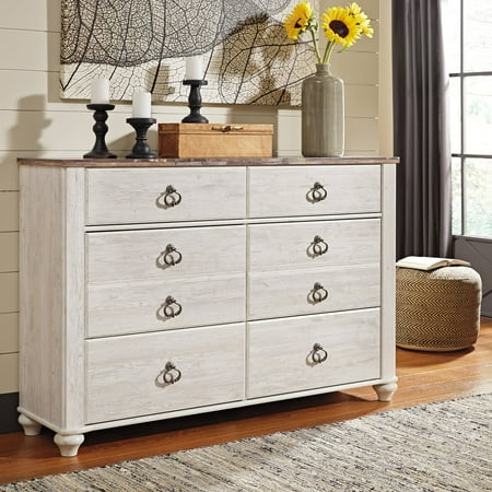 Signature Design by Ashley Willowton 6 Drawer Dresser with Optional Mirror