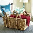 thumbnail image 2 of Household Essentials Wicker Storage Basket with Handles, Handwoven Water Hyacinth, Strong Metal Frame, Lovely Braided Handles, Large Capacity with Sturdy Sides, Natural, 2 of 3
