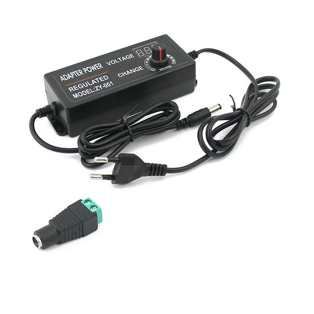 Adaptateur AC DC Réglable 12V Volt Écran LED Alimentation 220V à 3V 5V 9V 12V 24V 36V avec Connecteur DC