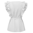 thumbnail image 7 of Summer Saving Wycnly Womens Shirts Casual Solid Ruffle Sleeve Tunic Tee Tops with Belt Summer Short Sleeve Crewneck Ladies Plain Tops and Blouses White s, 7 of 7