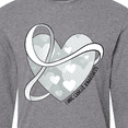 thumbnail image 4 of Inktastic Lung Cancer Awareness White Ribbon Around Heart Long Sleeve T-Shirt, 4 of 5