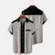 thumbnail image 4 of Camisas Vaqueras Para Hombre Camisas con estampado de rayas de tendencia de verano para hombres, camisas con botones de manga corta, blusa, blusa informal suelta con solapa, ropa para (Grey, XXL), 4 of 7