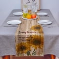 thumbnail image 4 of Table Runner Dresser Scarves 48 Inch Long, Farm Blossom Sunflower with Quote Linen Dining Table Runners Rustic Vintage Wood Grain Tabletop Scarf for Wedding Holiday Party Kitchen, 4 of 7