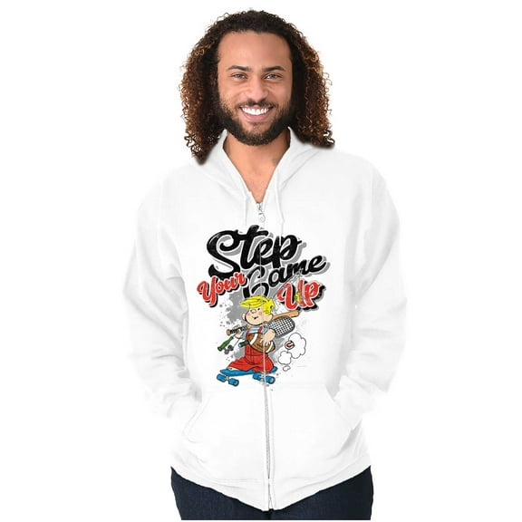 Dennis The Menace Step Your Game Up Zip Hoodie Sweatshirt Men Brisco Brands S