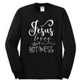 thumbnail image 2 of Wild Bobby, Funny Christian Quote Jesus Loves This Hot Mess, Inspirational/Christian, Men Long Sleeve Shirt, Black, Small, 2 of 3