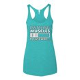 thumbnail image 2 of Wild Bobby Installing Muscles Please Waitâ€¦ Gym/Workout Women Tri-Blend Racerback Tank Top, Tahiti Blue, Medium, 2 of 5