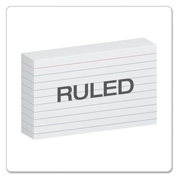 2PC Oxford Ruled Index Cards, 3 x 5, White, 100/Pack